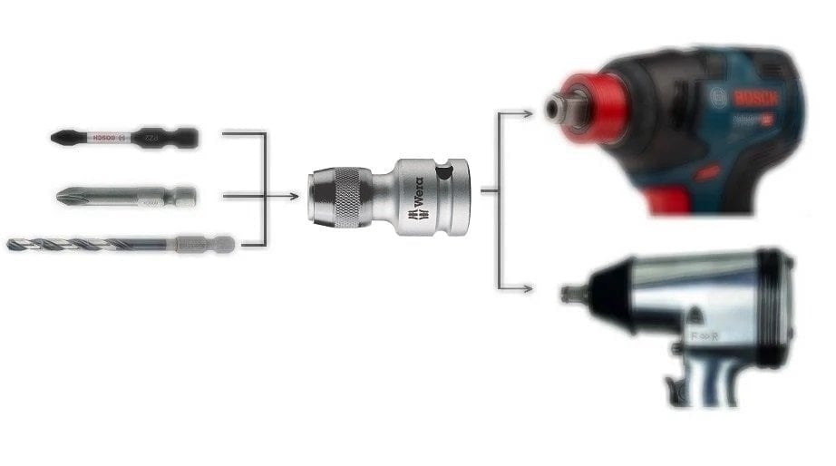 CETA-FORM BT/8006QR Lokmalı Bits Uç Adaptör Kilitli 1/2-1/4 (Torklu Makinalar için)
