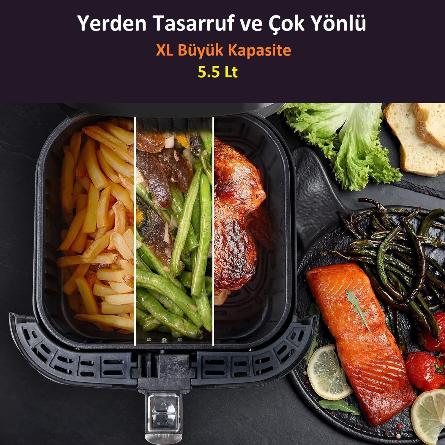 Dalle XL 5.5 lt Yağsız Fritöz/Airfryer 1700 Watt