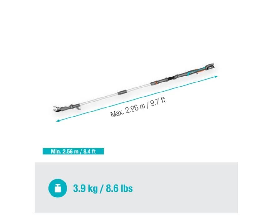Gardena 14774-20 Akülü Teleskopik Yüksek Dal Makası HighCut 250/18V P4A Set