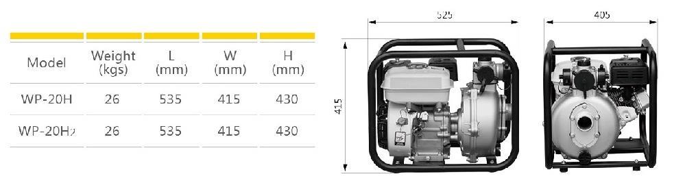 Gardenpro WP-20H2 Yüksek Basınçlı Benzinli Su Motoru 75 mt