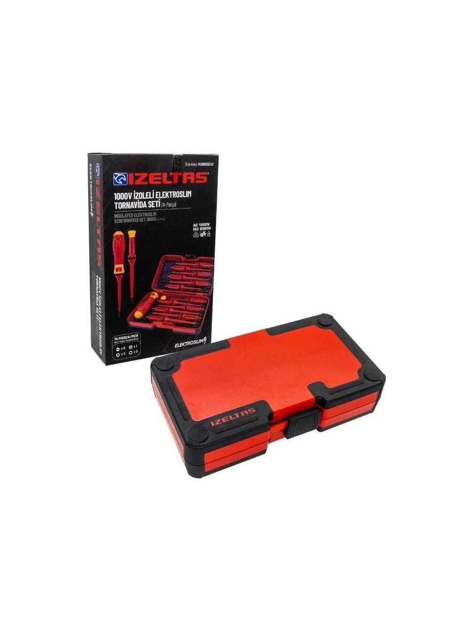 İzeltaş 1000V İzoleli Elektro Slim Tornavida Seti 14 Parça