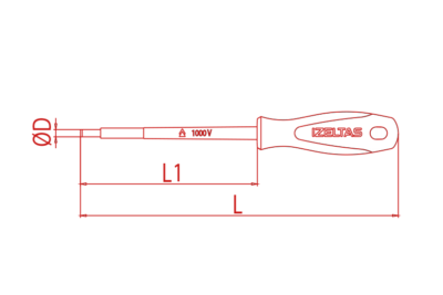 İZELTAŞ 1000V Yıldız İzoleli Elektrikçi Tornavida 4.5x80 (4145 18 4580)