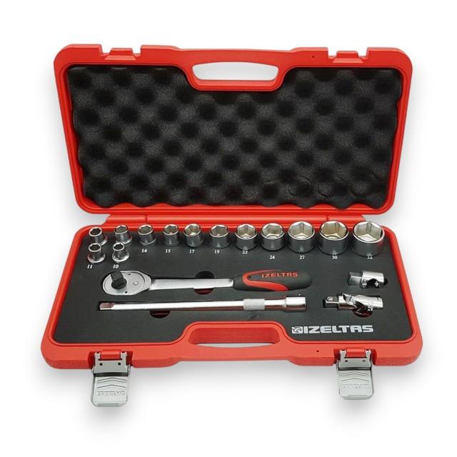 İzeltaş 1113 1/2'' Altı Köşe Lokma Anahtar Takımı 17 Parça