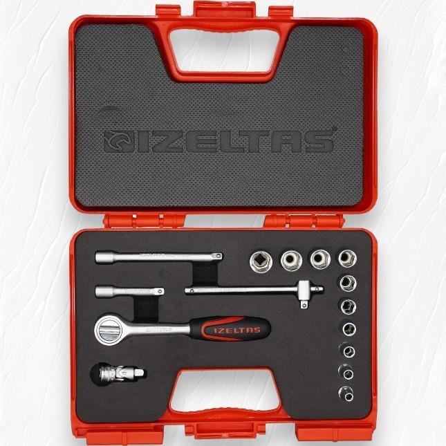 İzeltaş 1/4'' Altı Köşe Karbüratör Lokma Anahtar Takımı 15 Parça 