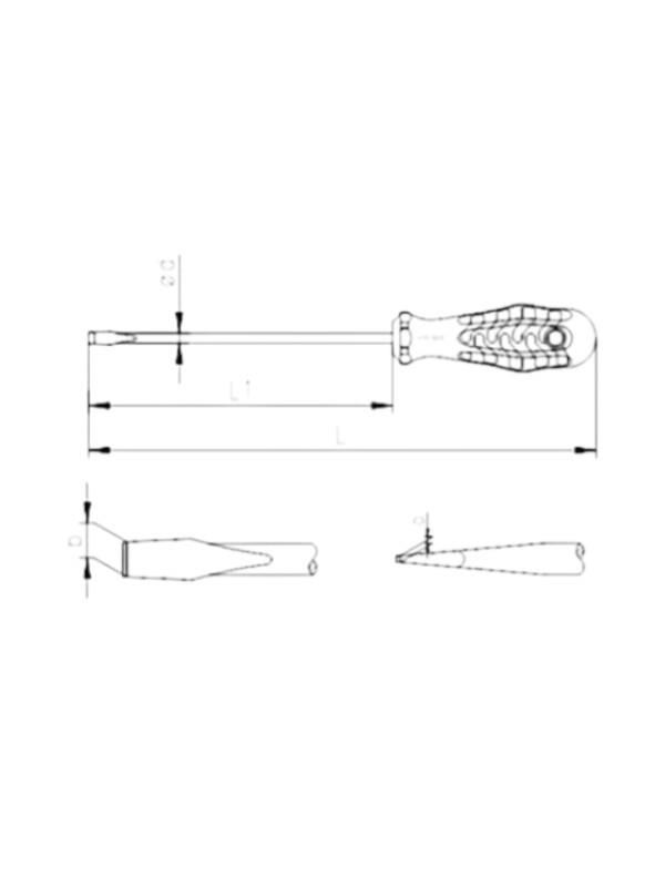İzeltaş Düz Uçlu Tornavida Kraft Seri 3x80 mm