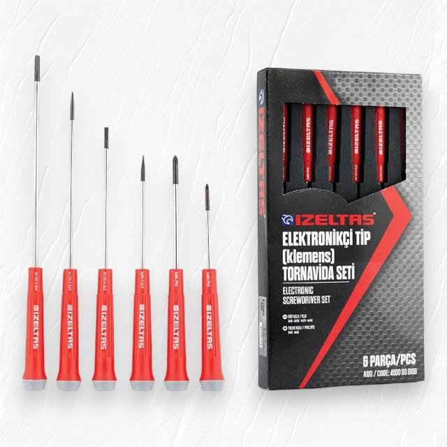 İzeltaş Elektronikçi Tip Klemens Tornavida Seti (6 Parça)