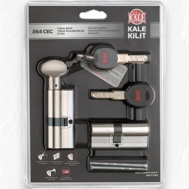 Kale Kilit 264 CEC+CECM Tüpten Şifreli Barel Saten 68mm