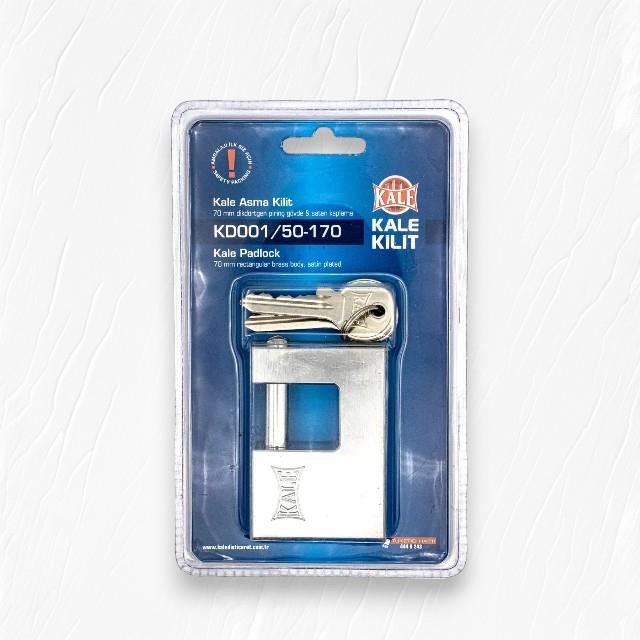 Kale Yatay Asma Kilit Pirinç ( Saten ) 70MM