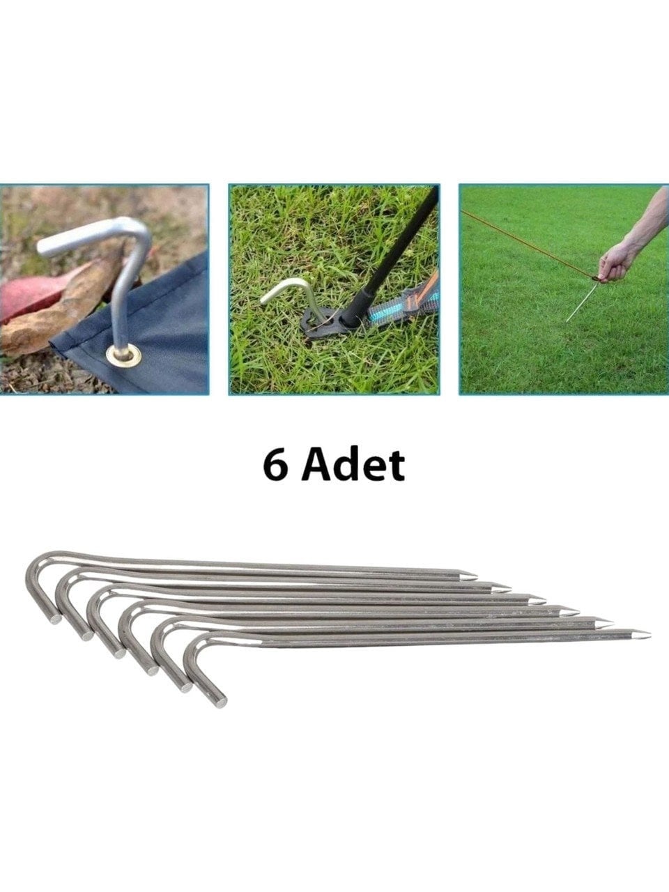 MADFOX Skewer C-Kafa Çadır Kazığı 18 cm 6 Parça