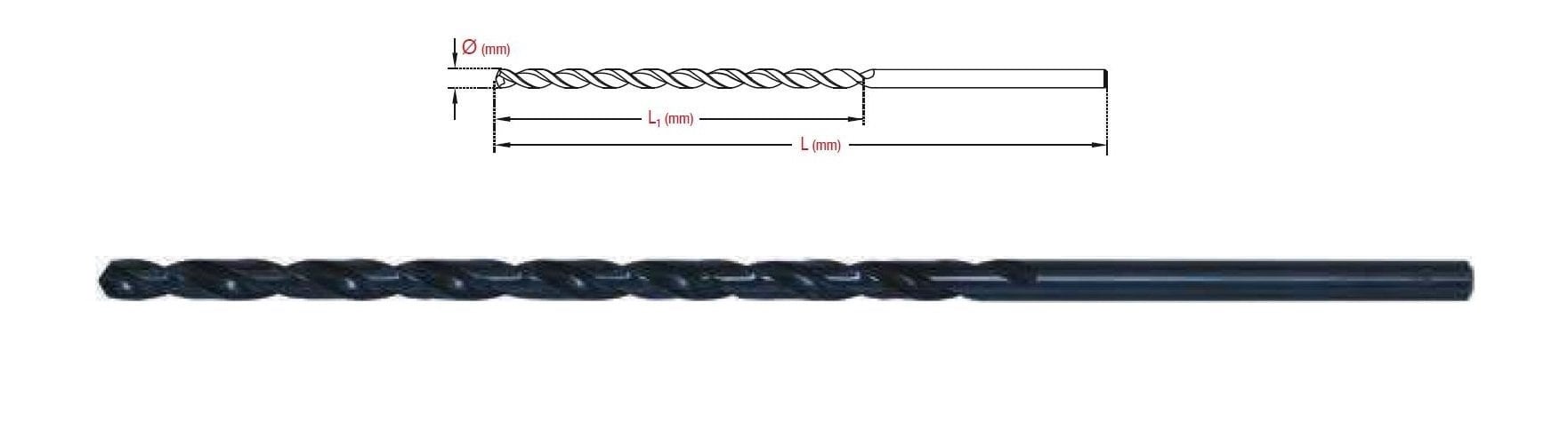 MAİER Extra Uzun HSS-R Metal Matkap Ucu (Ölçü Seçiniz)