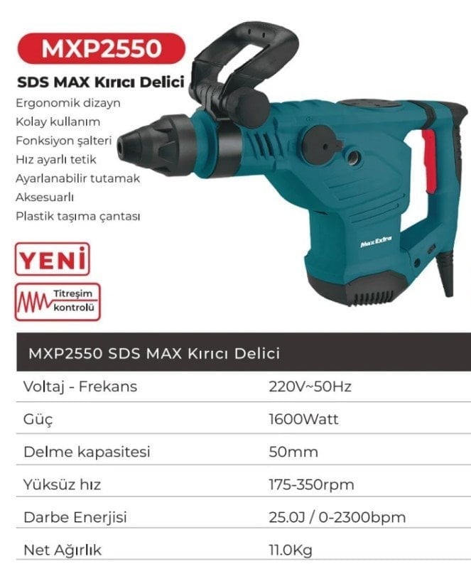 MAX-EXTRA MXP 2550 SDS-Max Kırıcı-Delici