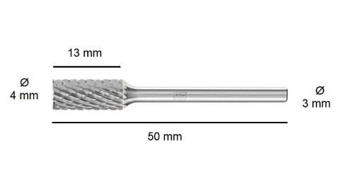 NEXON A Tip 4 mm Silindir Elmas - Karbür Kalıpçı Freze Ucu (Dremel Uyumlu)