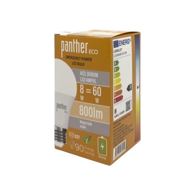 Panther  ECO 8W Acil Durum Şarjlı Led Ampul