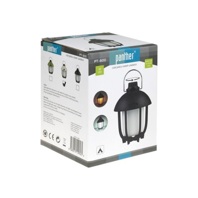 Panther PT-800 LED USB Şarjlı Kamp Lambası