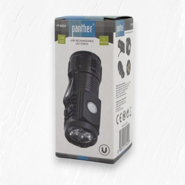Panther  Usb Şarjlı El Feneri PT-8433