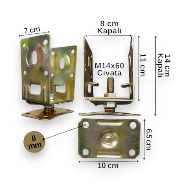 Pergule Ayak 4 Adet Ayarlı Kamelya Ayağı