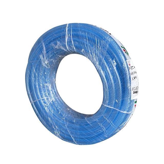 Plahosan 1/2 inç Örgülü PVC  Şeffaf Bahçe Hortum 25 mt Mavi Renk