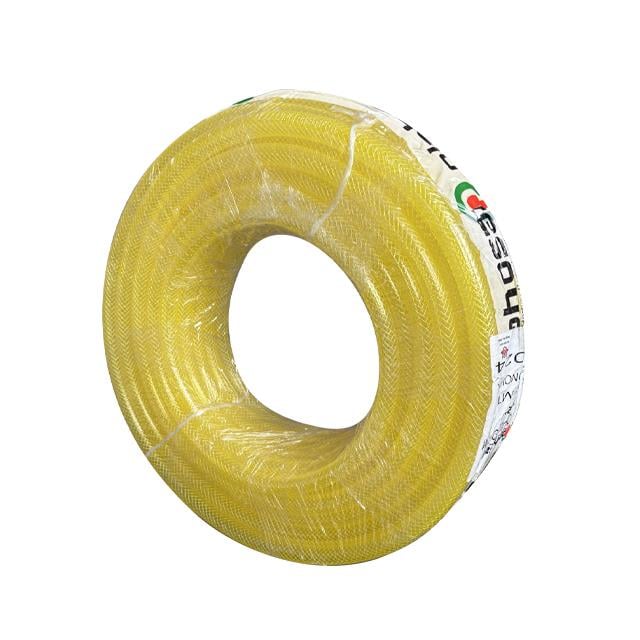 Plahosan 1/2 inç Örgülü PVC  Şeffaf Bahçe Hortum 25 mt Sarı Renk