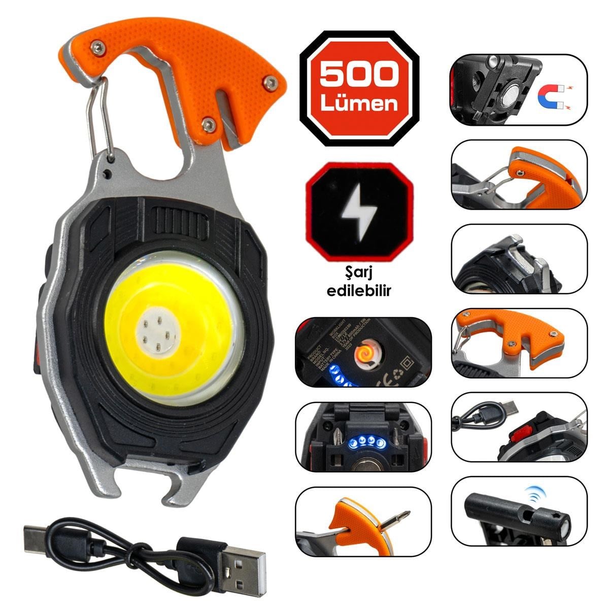 ROX Outdoor Çakmak Fonksiyonlu Kamp Feneri 500 Lümen (153ROX0230)