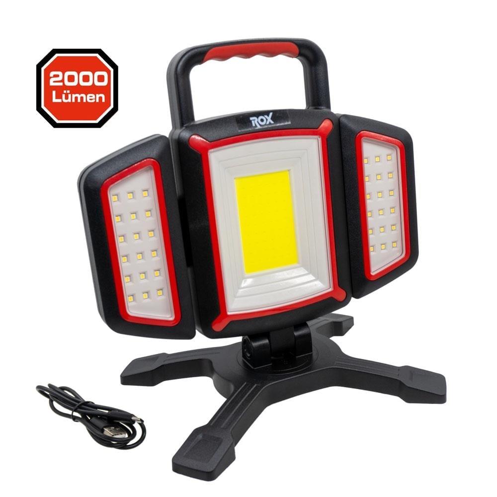 ROX Outdoor Şarjlı Açı Ayarlı  Projektör Çalışma  Led Feneri 2000 Lümen (153ROX0225)