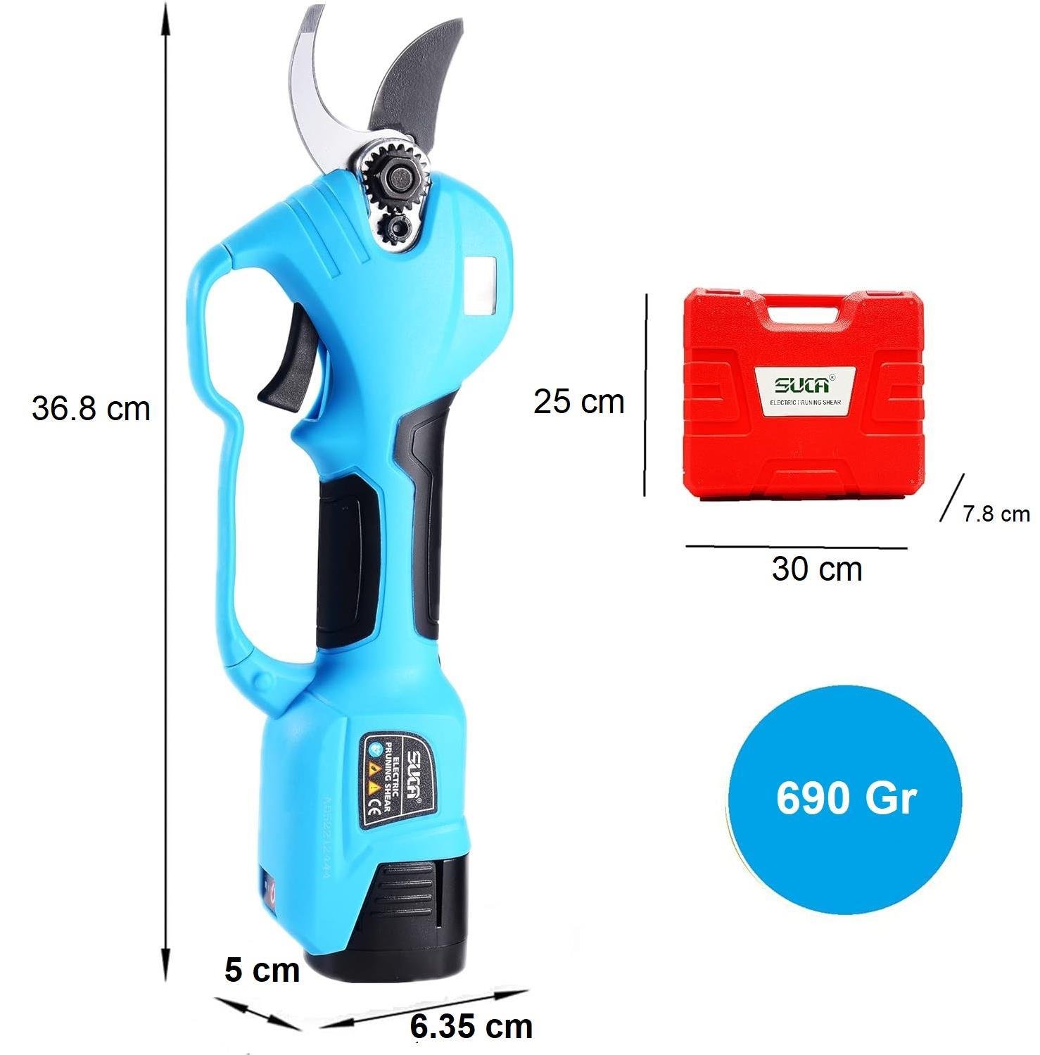Suca SC 8610A LED Ekranlı Akülü Şarjlı Budama Makası 32 mm