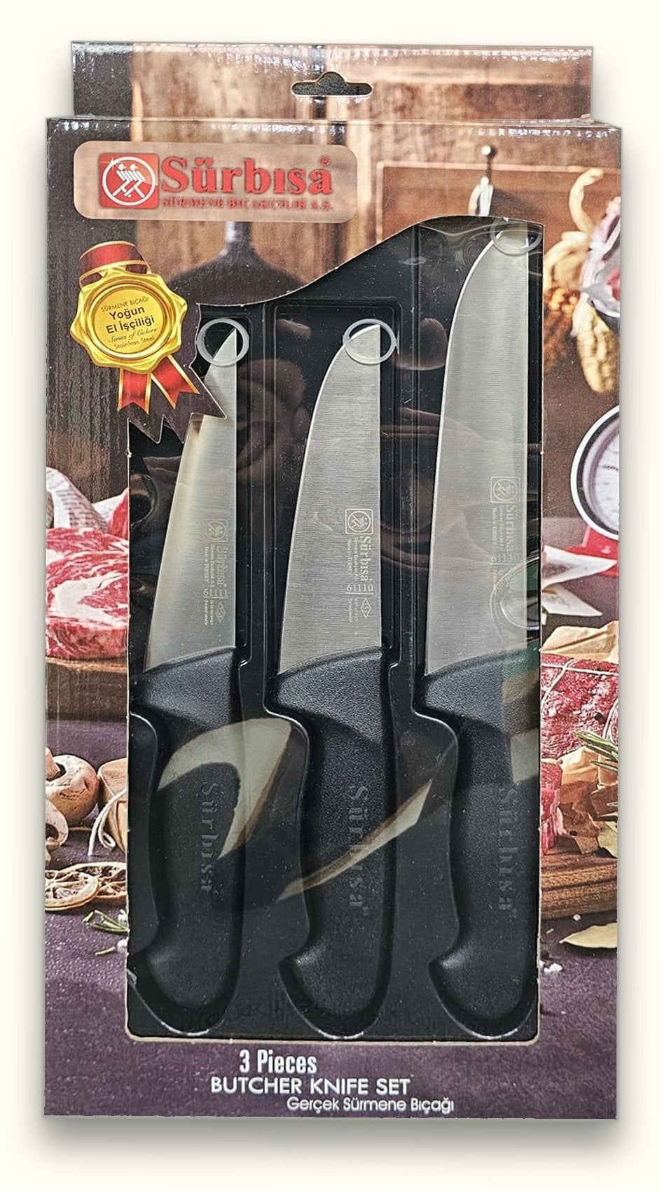 SÜRBİSA 61521 Kasap Seti (3 Parça Pimsiz)