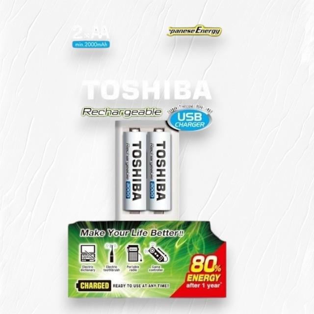 Toshiba USB Şarj Cihazı + 2 Adet Kalem Pil