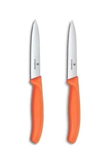 Victorinox 6.7799.2C1 Swiss Classic 2'li 10cm Soyma Bıçak Seti, Turuncu