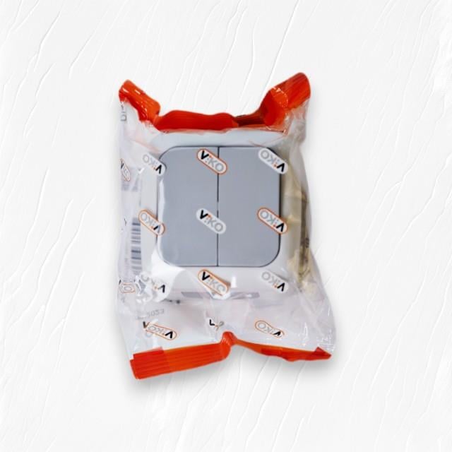 Viko Palmiye Komütatör Sıva Üstü Gri