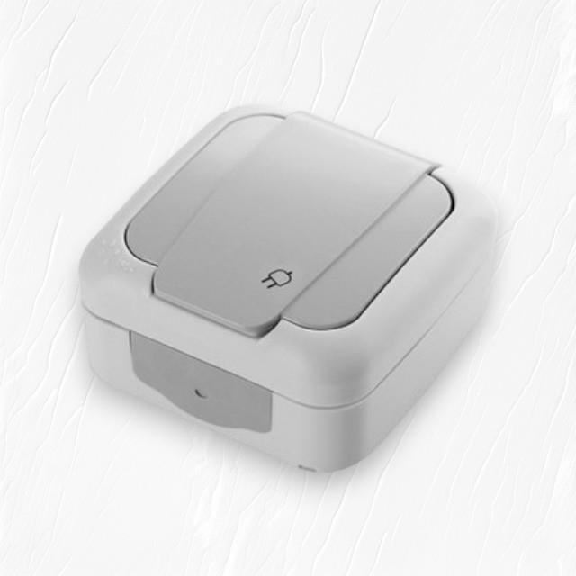 Viko Palmiye Topraklı Priz Sıva Üstü Gri