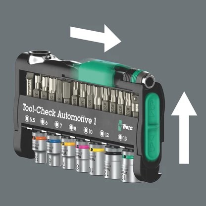 WERA Tool-Check Automotive 1 Lokma ve Bits Uç Takımı 38 Parça