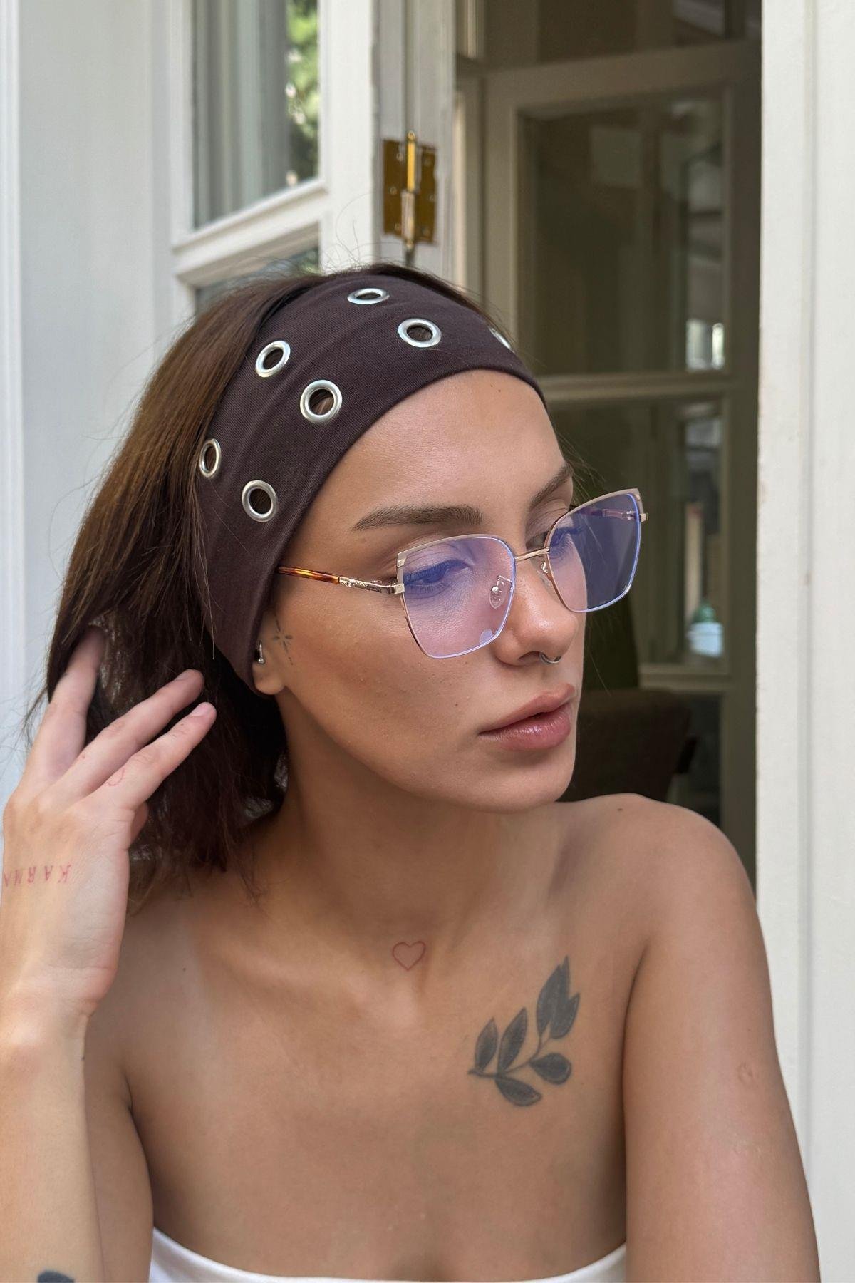 Lela Kadın Blue Block Gözlük Leopar