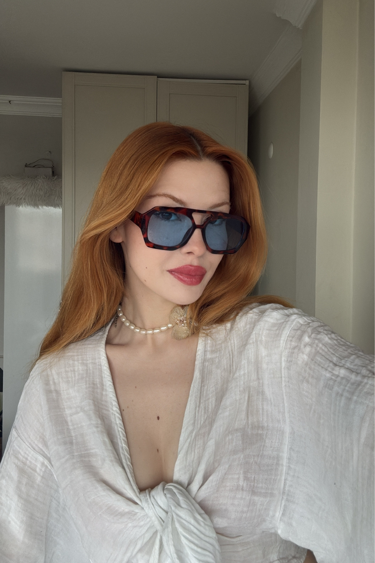 Tunny Kadın Güneş Gözlüğü Leopar Mavi