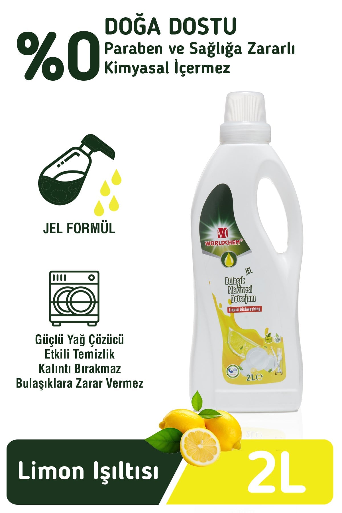 Herbal Dishwasher Detergent Gel Vegan and Eco-Friendly 2 lt
