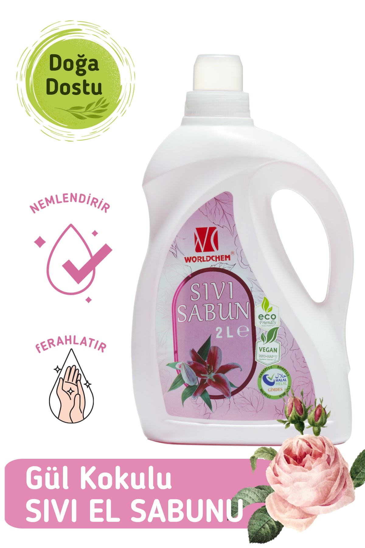 Bitkisel Sıvı Sabun Vegan ve Çevre Dostu Helal Sertifikalı 2 L