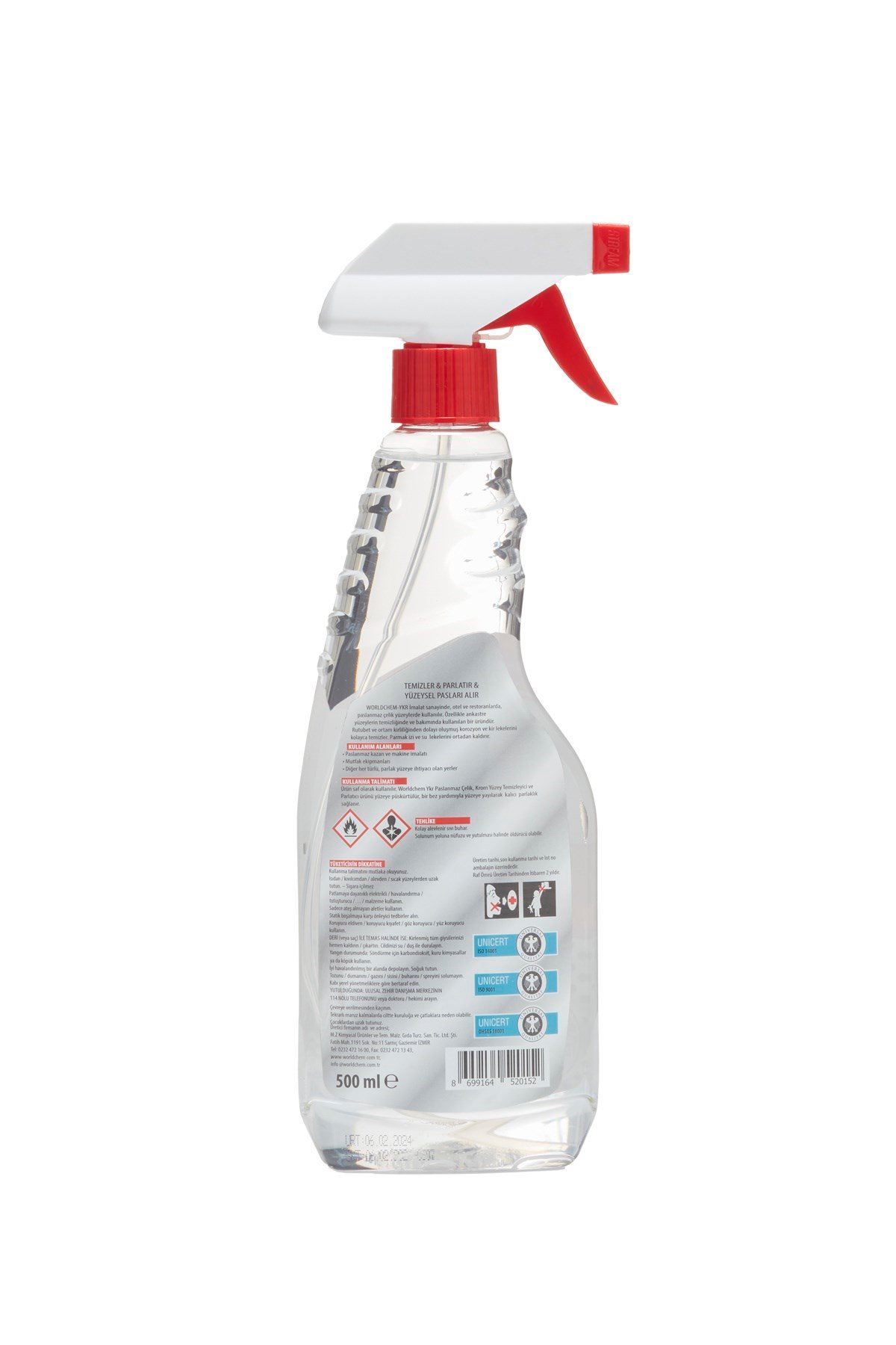 Çelik Krom Parlatıcı kokusuz YKR 500 ml