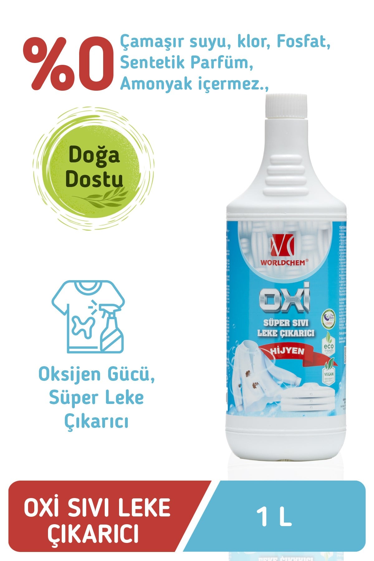 OXİ Bitkisel Leke Çıkarıcı Vegan Helal Sertifikalı 1 L