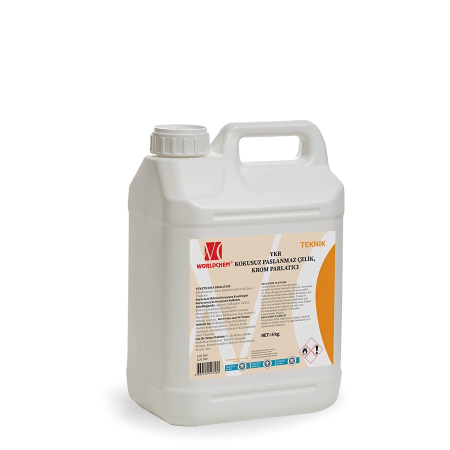 WORLDCHEM YKR KOKUSUZ KROM TEMİZLEYİCİ VE PARLATICI - 5 Lt