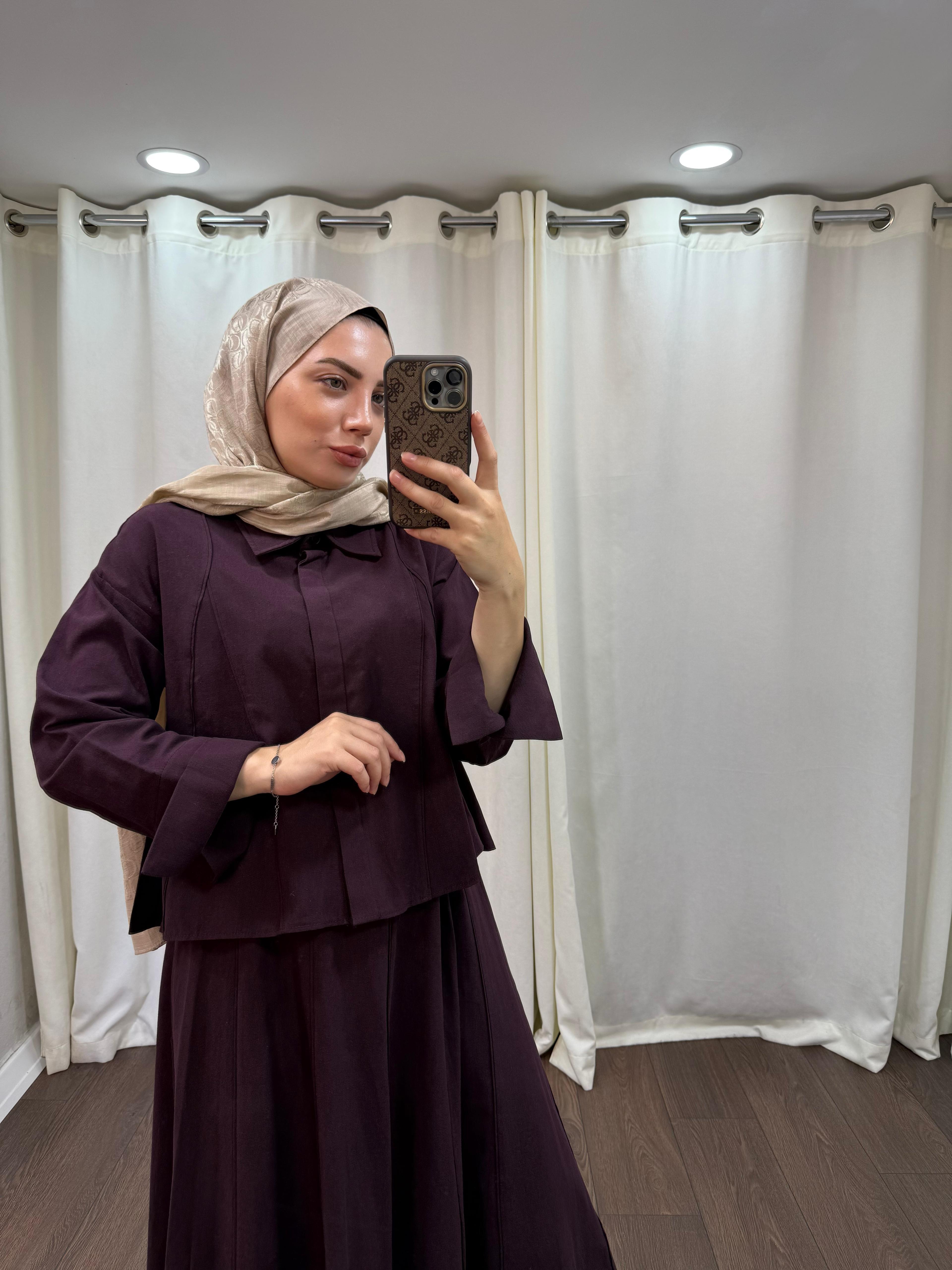 Mürdüm Biyeli Keten Takım
