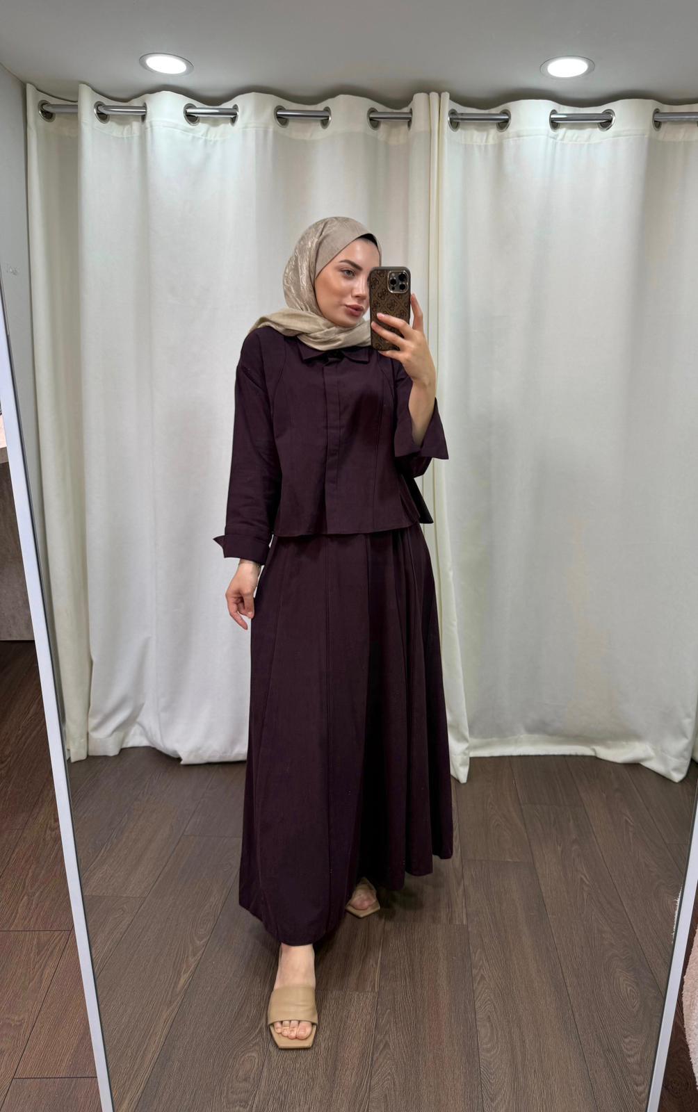 Mürdüm Biyeli Keten Takım