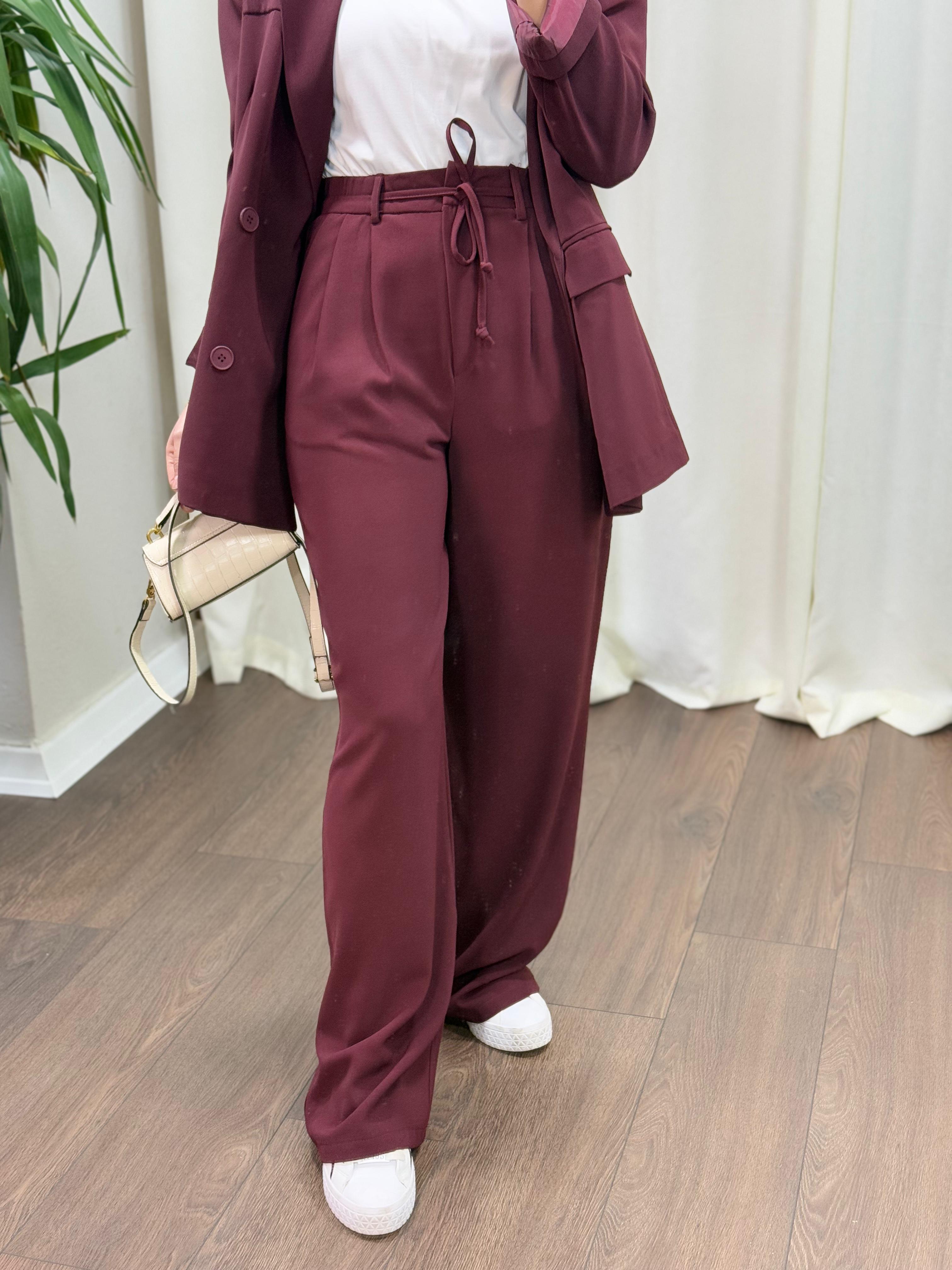 Premium Bordo Palazzo Pantolon