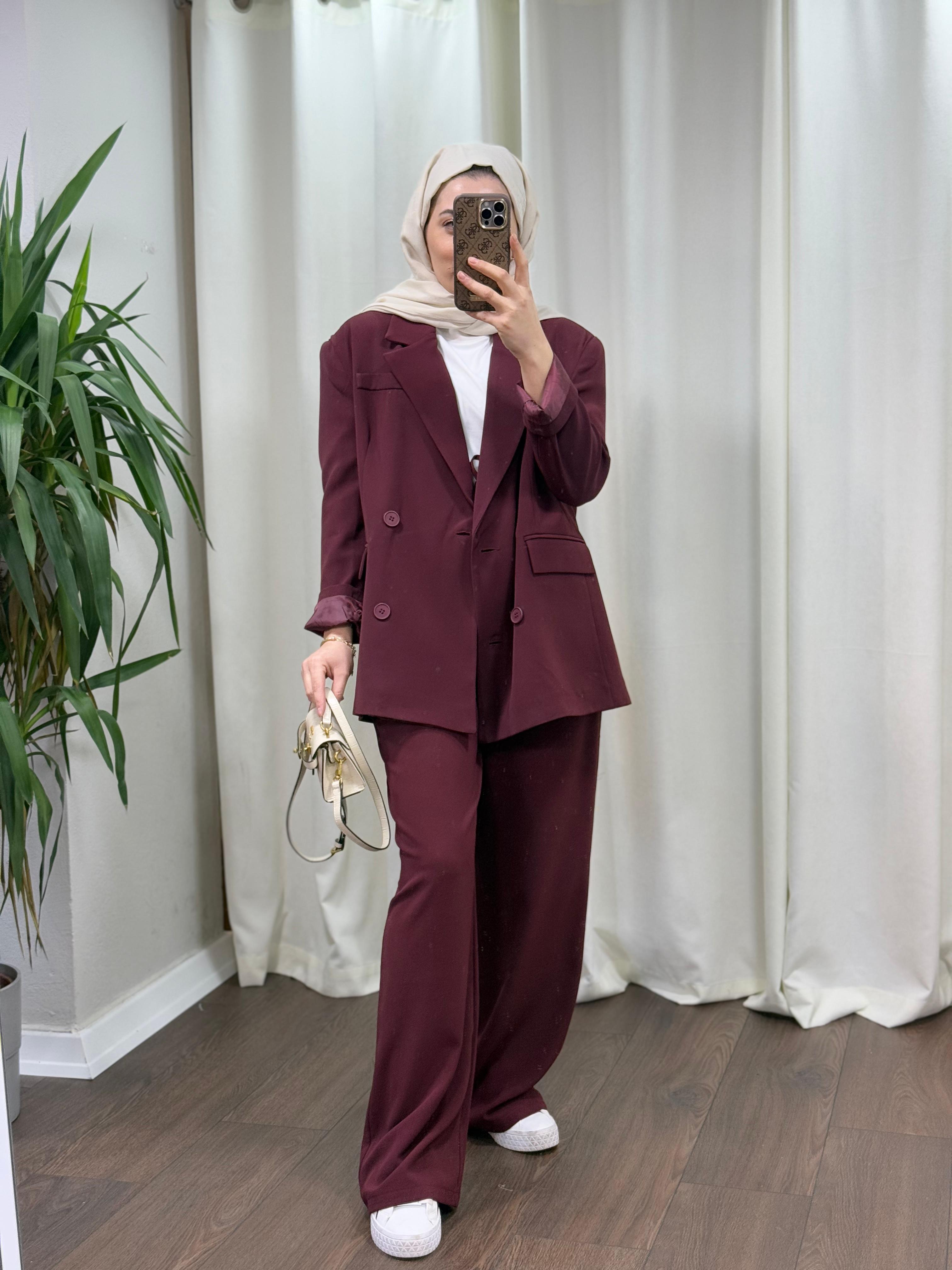 Premium Bordo Palazzo Pantolon
