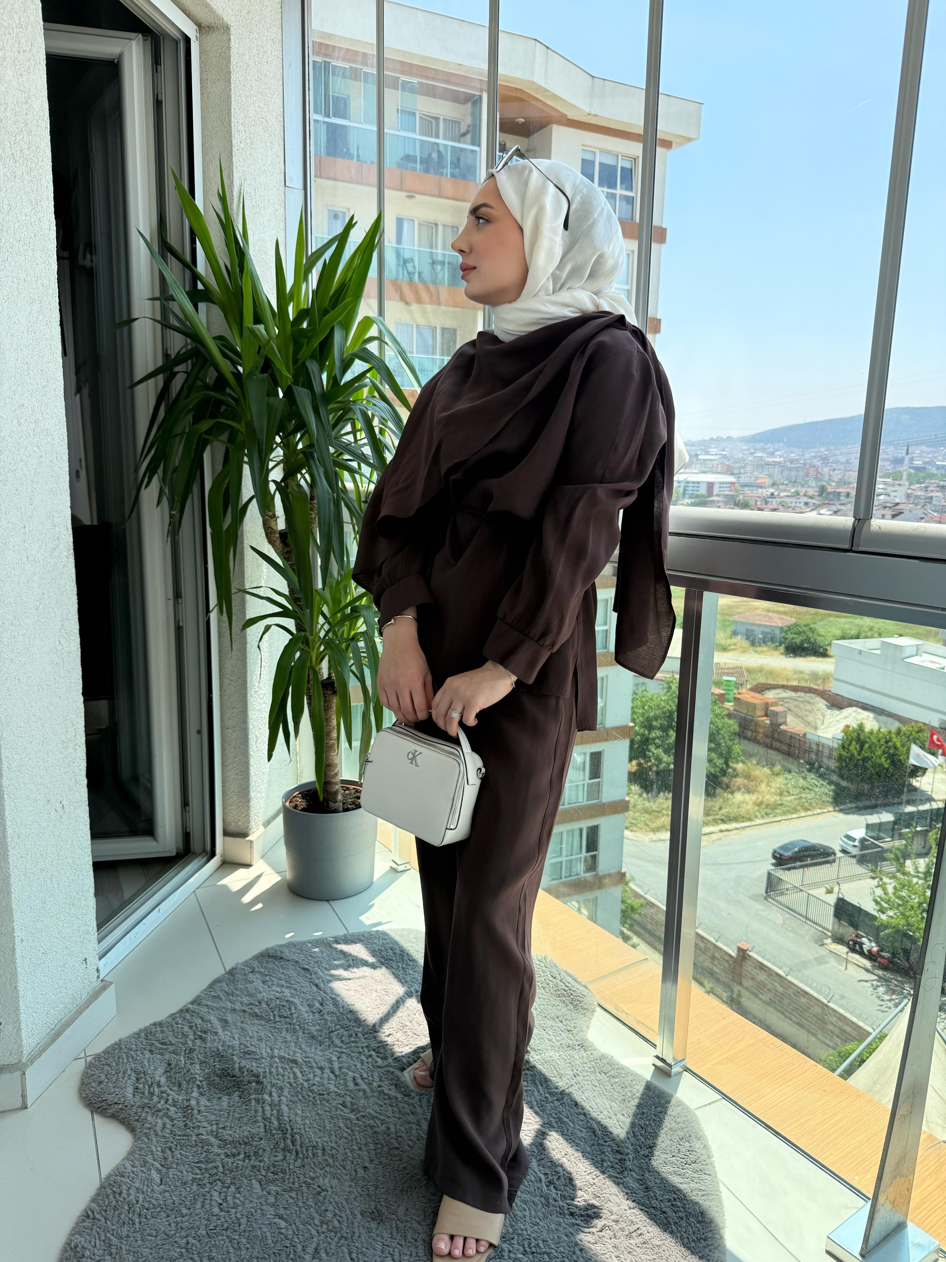 Şallı Kahverengi Takım