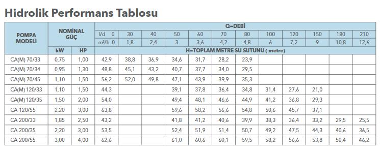 Lowara CA 200/33/N/D Çift Kademeli Santrifüj Pompa N versiyon