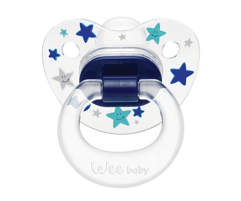 Wee Baby Şeffaf Desenli Damaklı Emzik No2 6-18Ay 