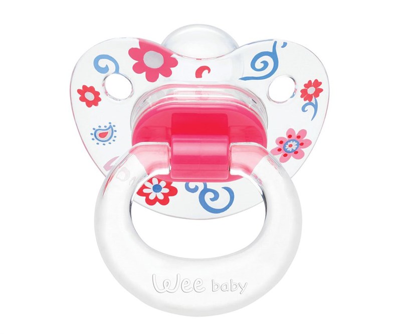 Wee Baby Şeffaf Desenli Damaklı Emzik No1 0-6Ay