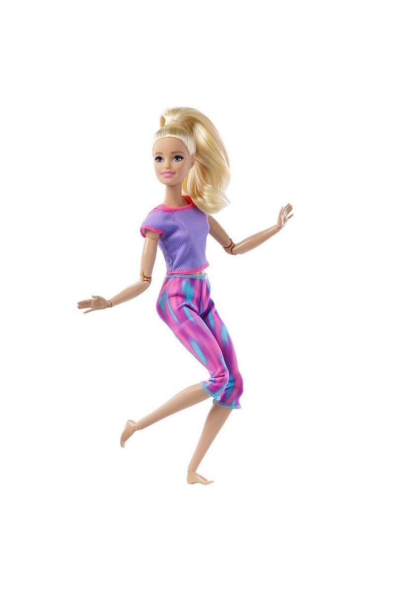 Barbie Sarışın Desenli Taytlı Sonsuz Hareket Bebeği Yeni Seri GXF04