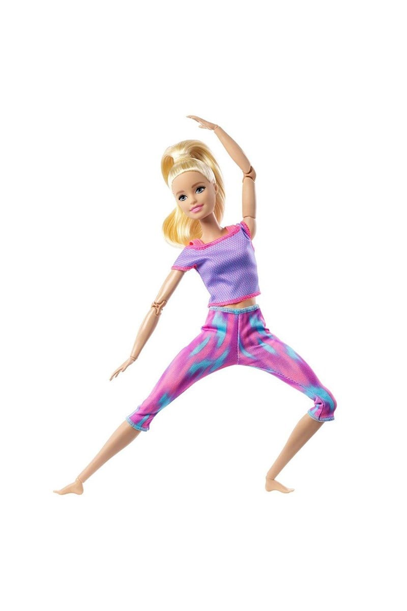 Barbie Sarışın Desenli Taytlı Sonsuz Hareket Bebeği Yeni Seri GXF04