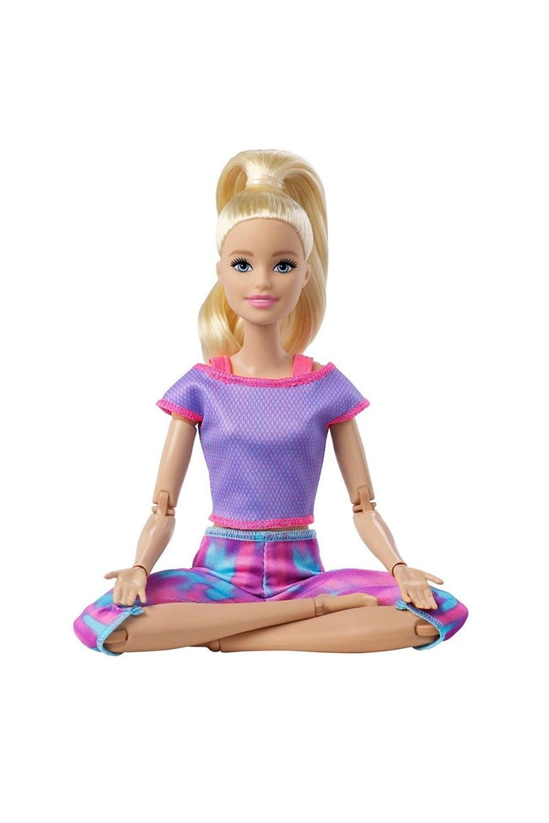 Barbie Sarışın Desenli Taytlı Sonsuz Hareket Bebeği Yeni Seri GXF04