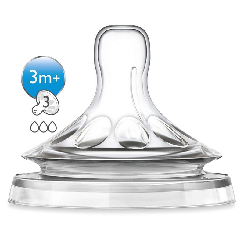 Philips Avent SCF653/27 Natural Biberon Emziği 3 Delikli 2li 3 Ay+